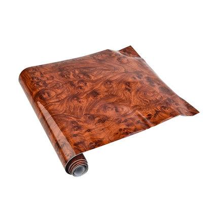 Glossy Vinyl Wrap Sheet for Car Interior Wood Grain Textured