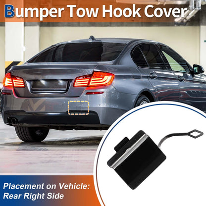 Rear Car Bumper Tow Hook Cover for BMW 5 Series Black Sapphire