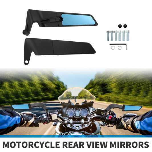 M8/M10 Rear View Mirror Polygon Mirror Black 1 Set for Motorcycle