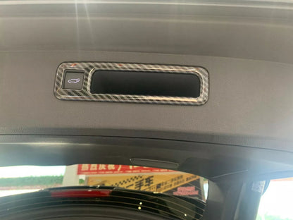 Rear Boot Door Button Carbon Fiber Cover Trim for Toyota Highlander (2020-2023)