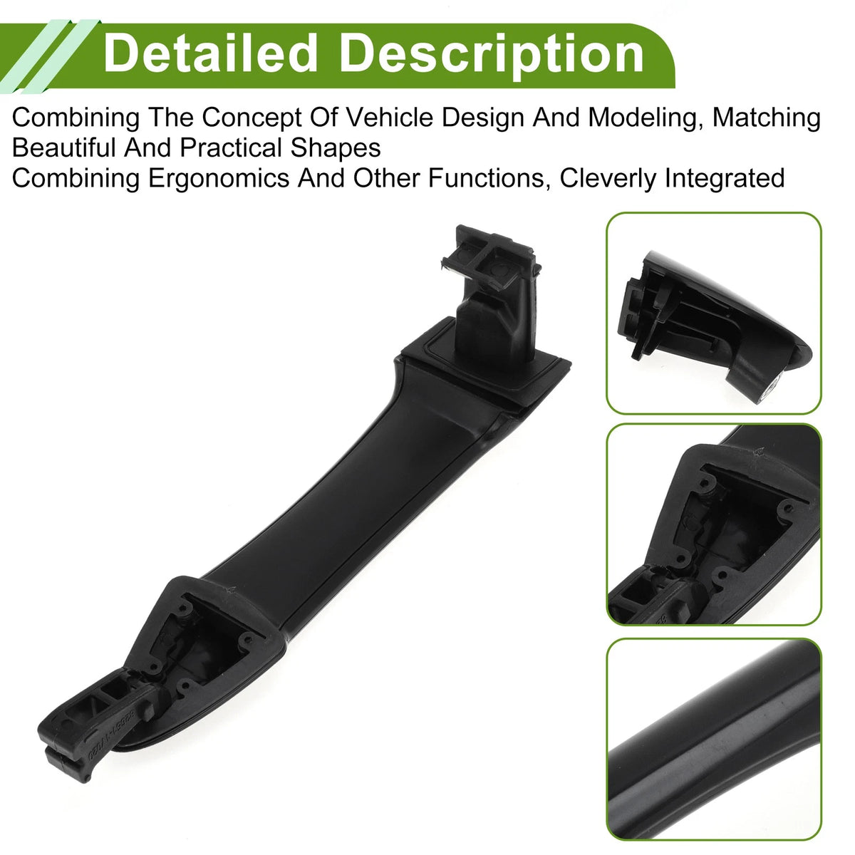 Black Rear Left Exterior Door Handle for Hyundai Kia Picanto (2011-2016)