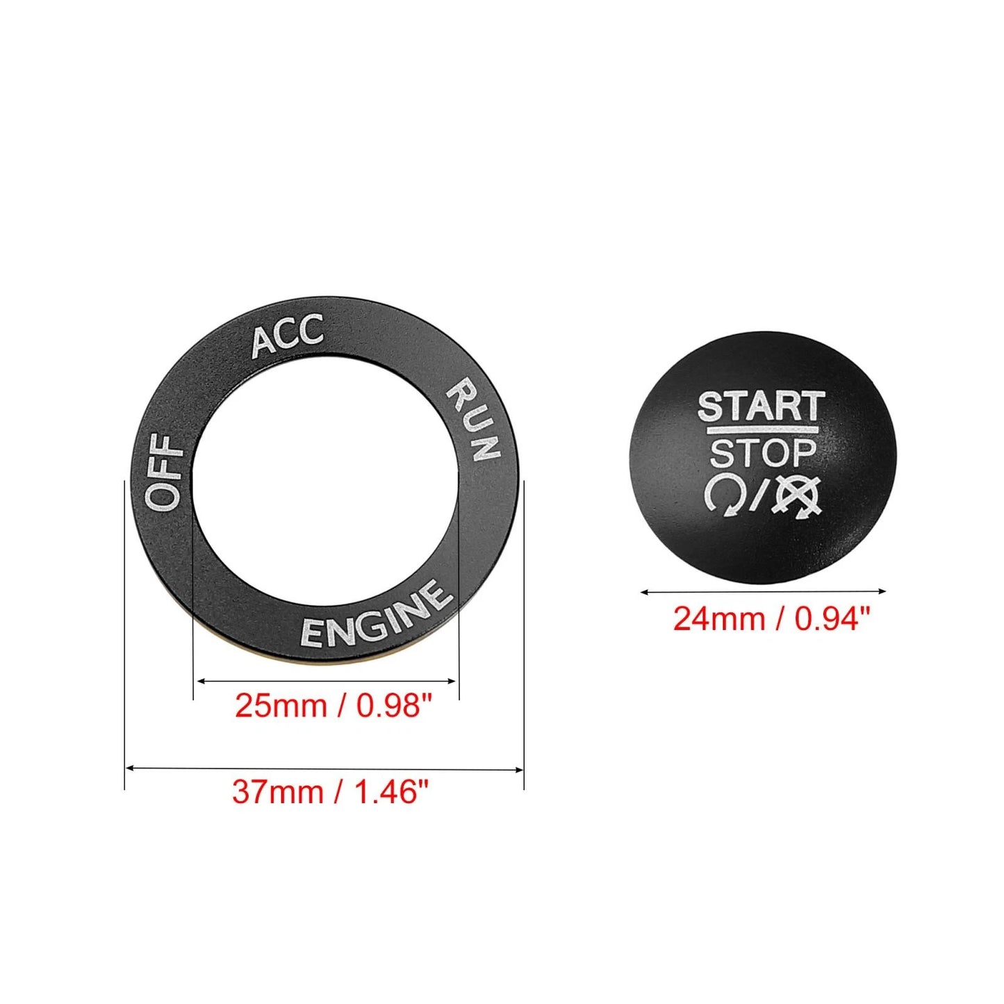 Push Start Button Cover Kit for Dodge Charger Challenger Black