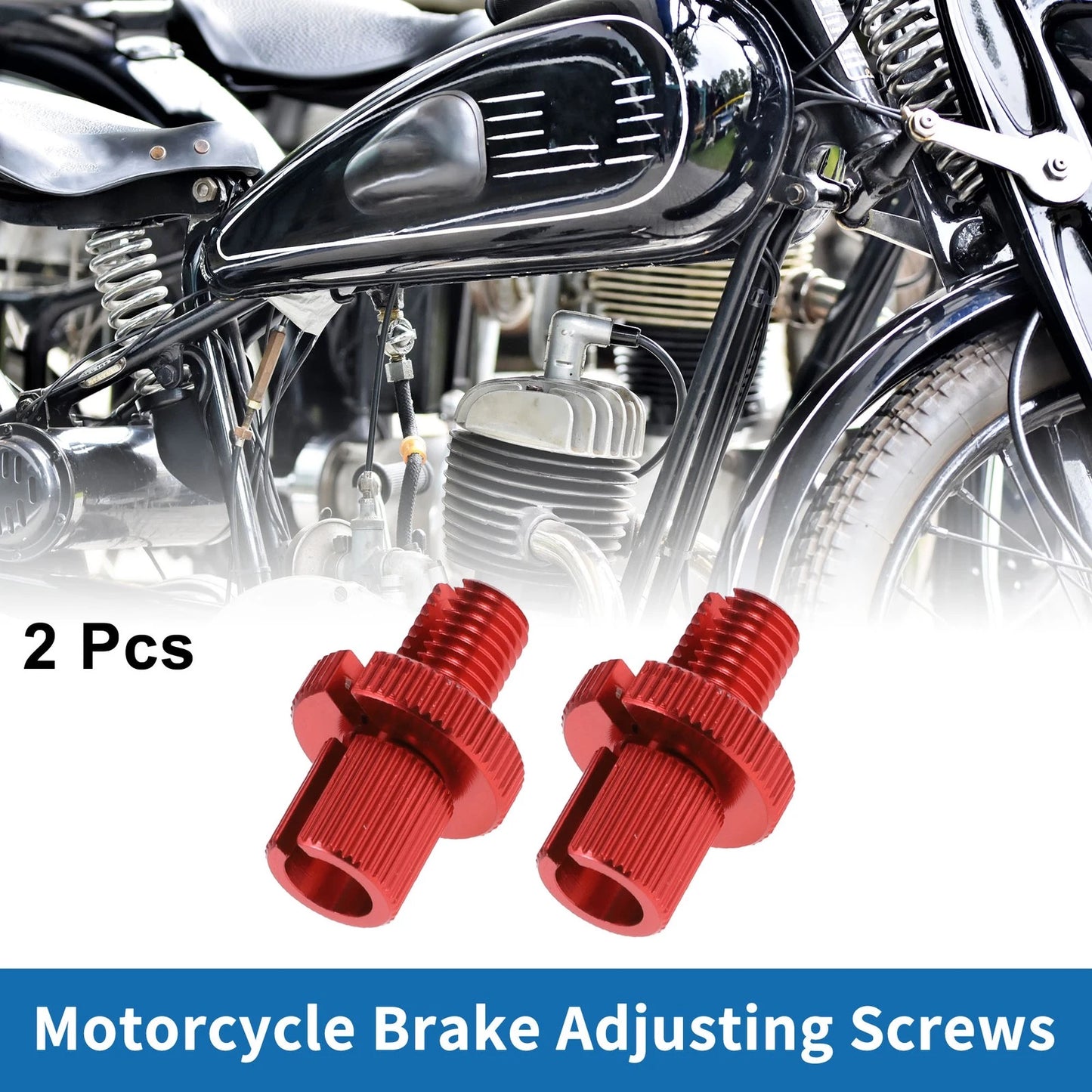 Brake Lever Barrel Adjusters Screws M10 Red 2 x for Motorcycle
