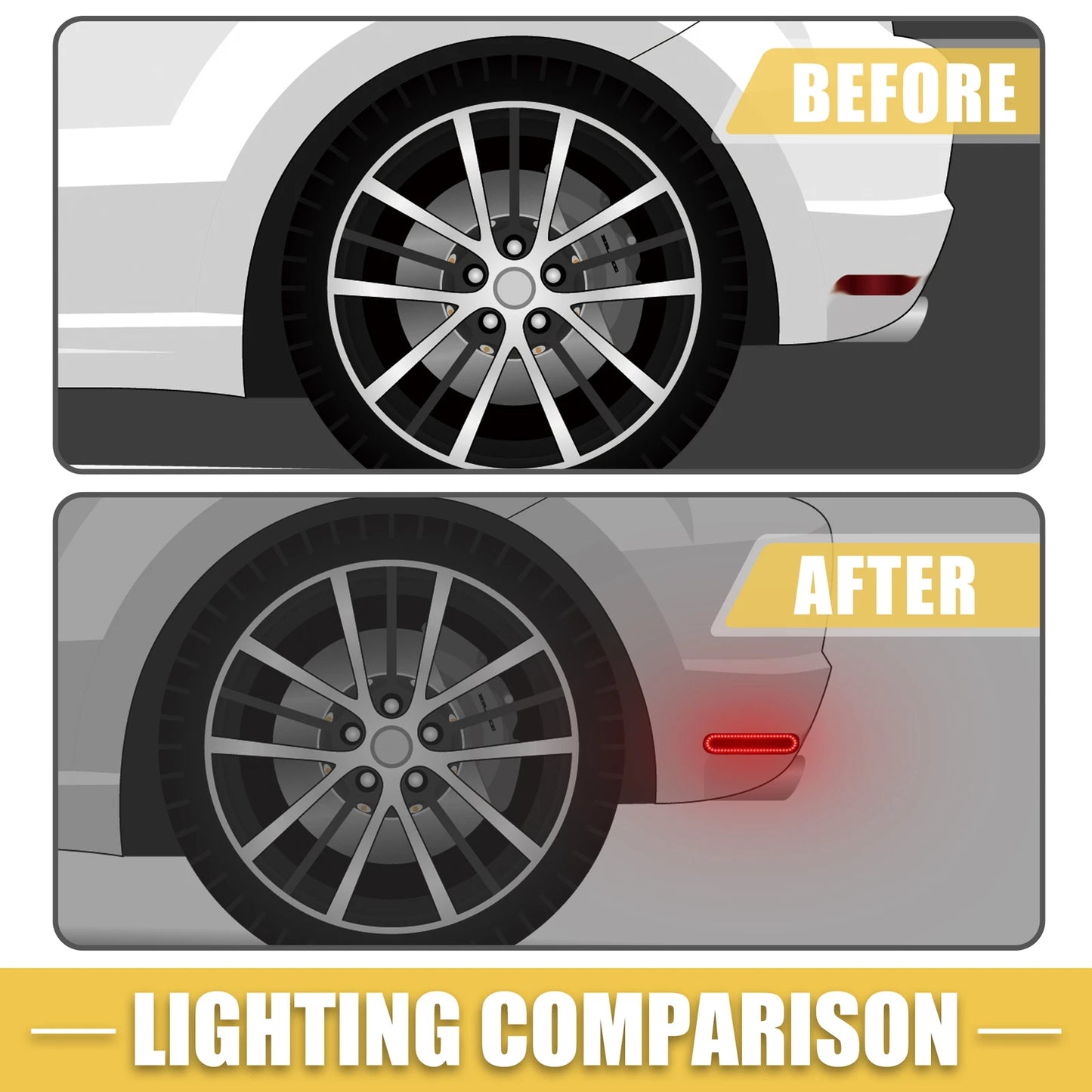 Rear LED Side Marker Light  33801-S5T-A01 for Honda Civic (2016-2021)