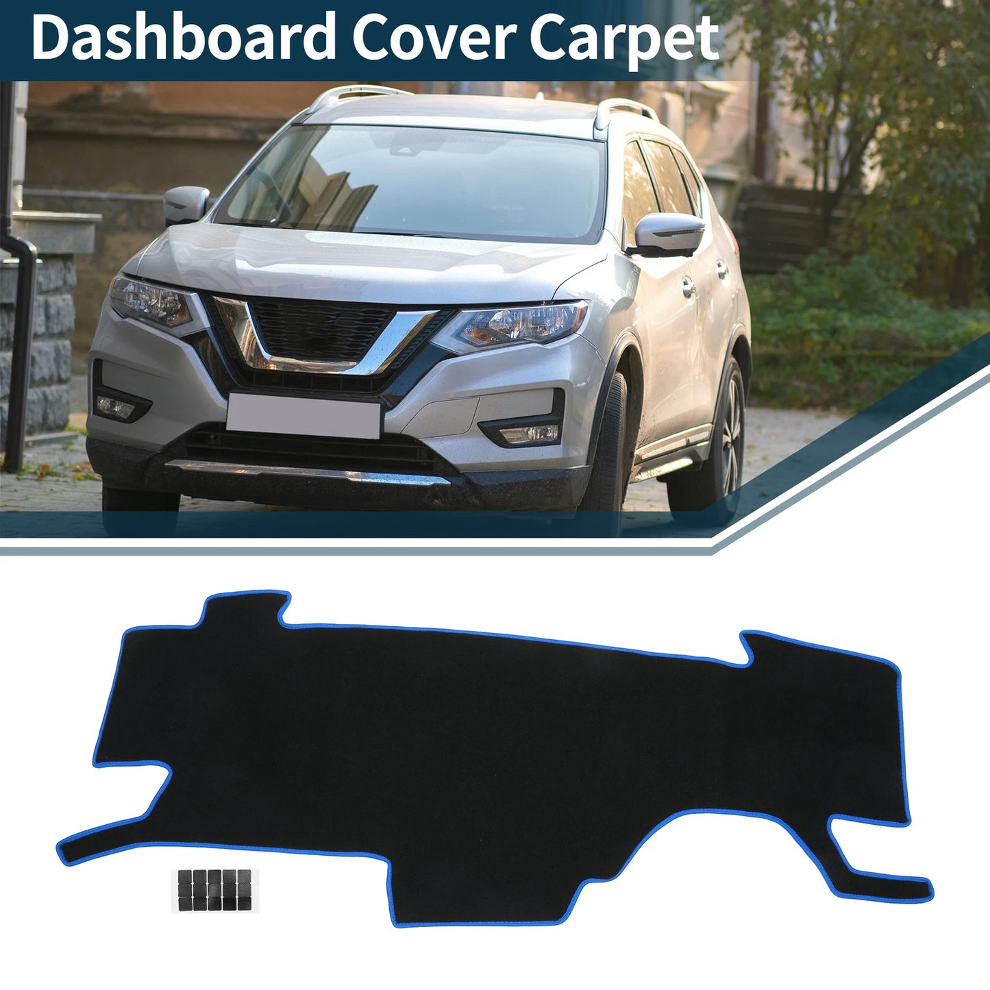 Dashboard Cover Mat for Nissan NOTE e-POWER E13 (2020-2024) Black Blue 1 Set