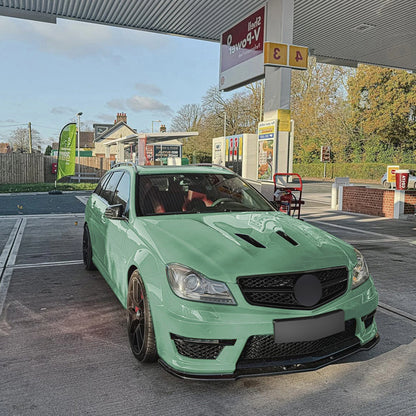 Gloss Black Front Spoiler Lip for Benz C Class C63 AMG (2011-2014)