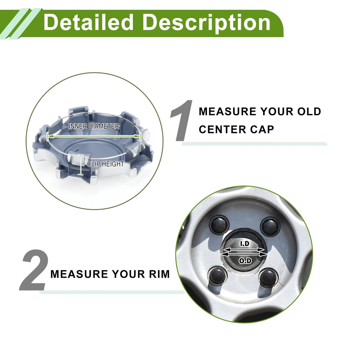 Wheel Center Caps for Toyota Land Cruiser (2008-2021) Silver Tone Plastic 1 x