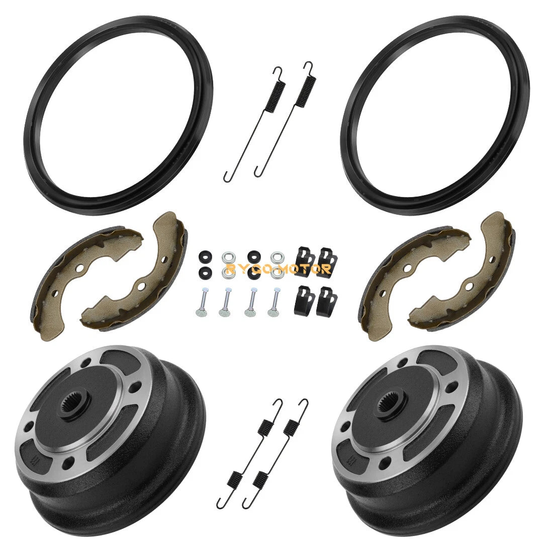 2 x Front Brake Drum & Shoes for Kawasaki Mule 2510 3000 3010 3020 4000 4010