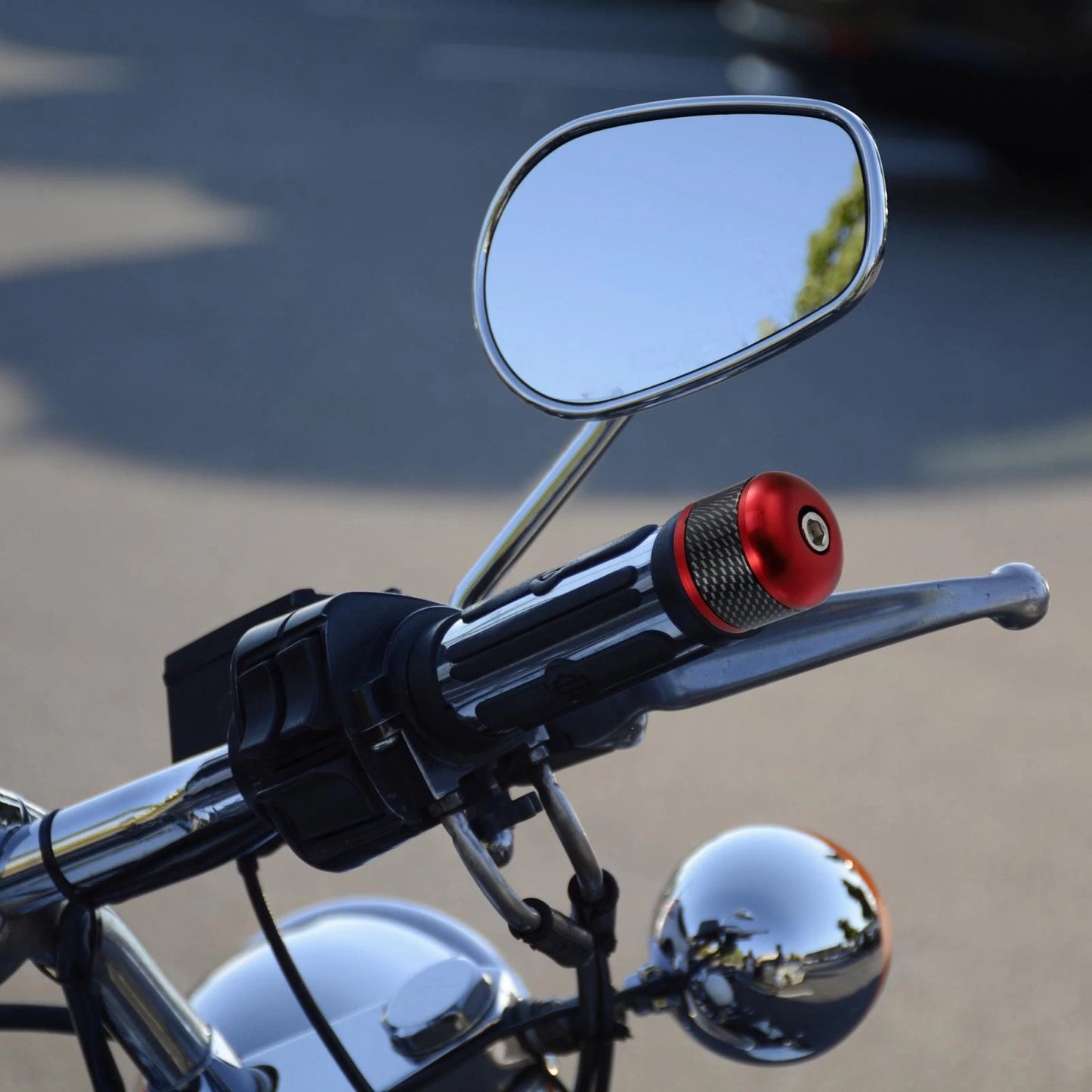 Handlebar End Plugs 7/8" 22mm Red Carbon Fiber Pattern for Motorcycle