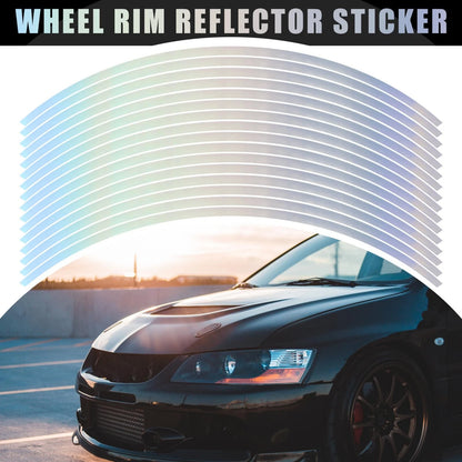 16pcs / Wheel Rim Sticker Reflective Stripe Multicolor for Motorcycle