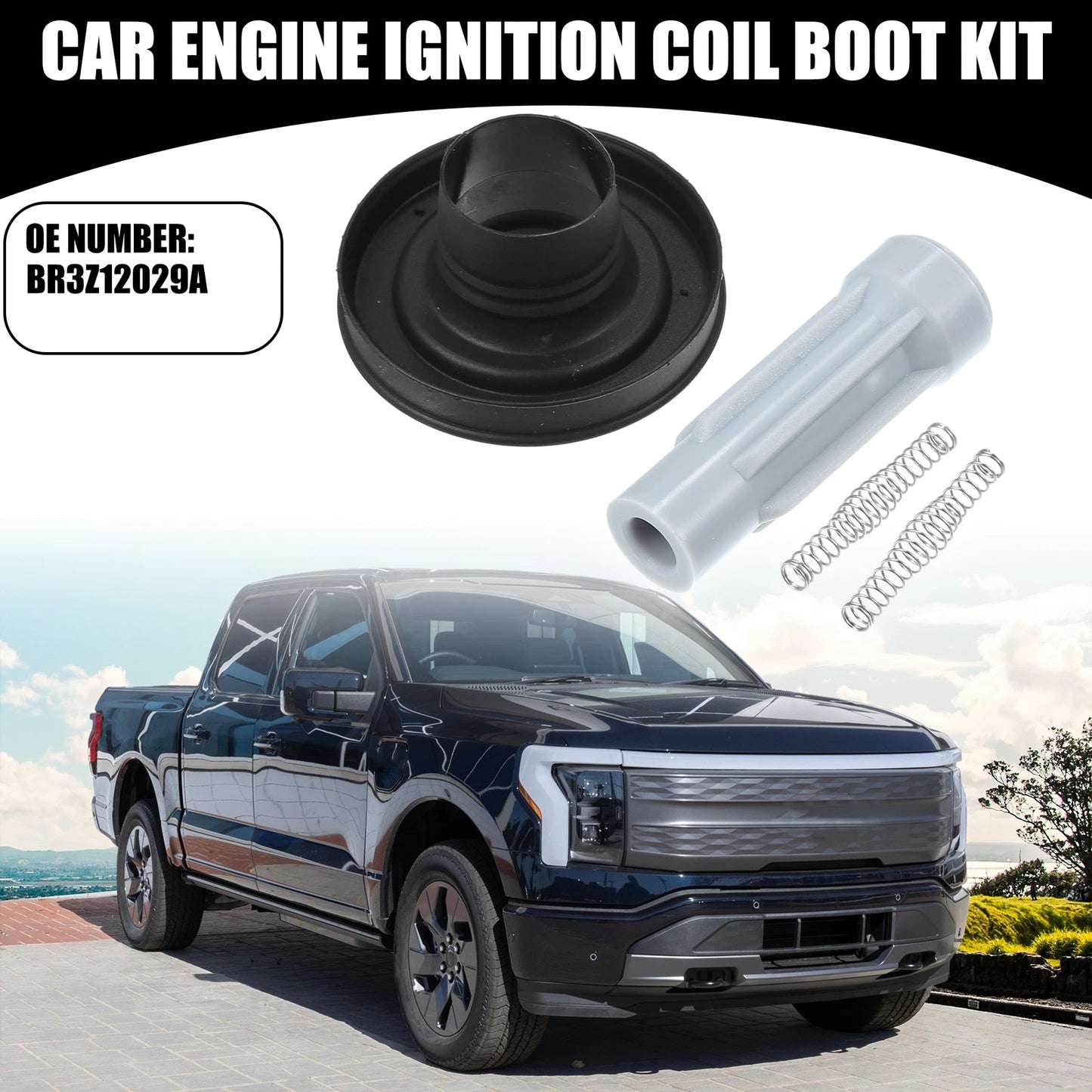 Engine Ignition Coil Boot Kit for Ford F150 2011-2016 (2 x Black)