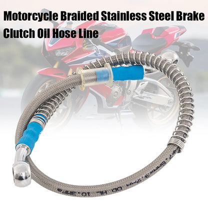 Stainless Steel Braided Brake Oil Hose Pipe Line Kit for Motorcycle 60cm