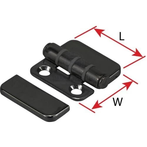 316 S/S Black PVD Anti-Slam Hinges with Cover, 40mm x 40mm, Split Pair