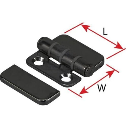 316 S/S Black PVD Anti-Slam Hinges with Cover, 40mm x 40mm, Split Pair