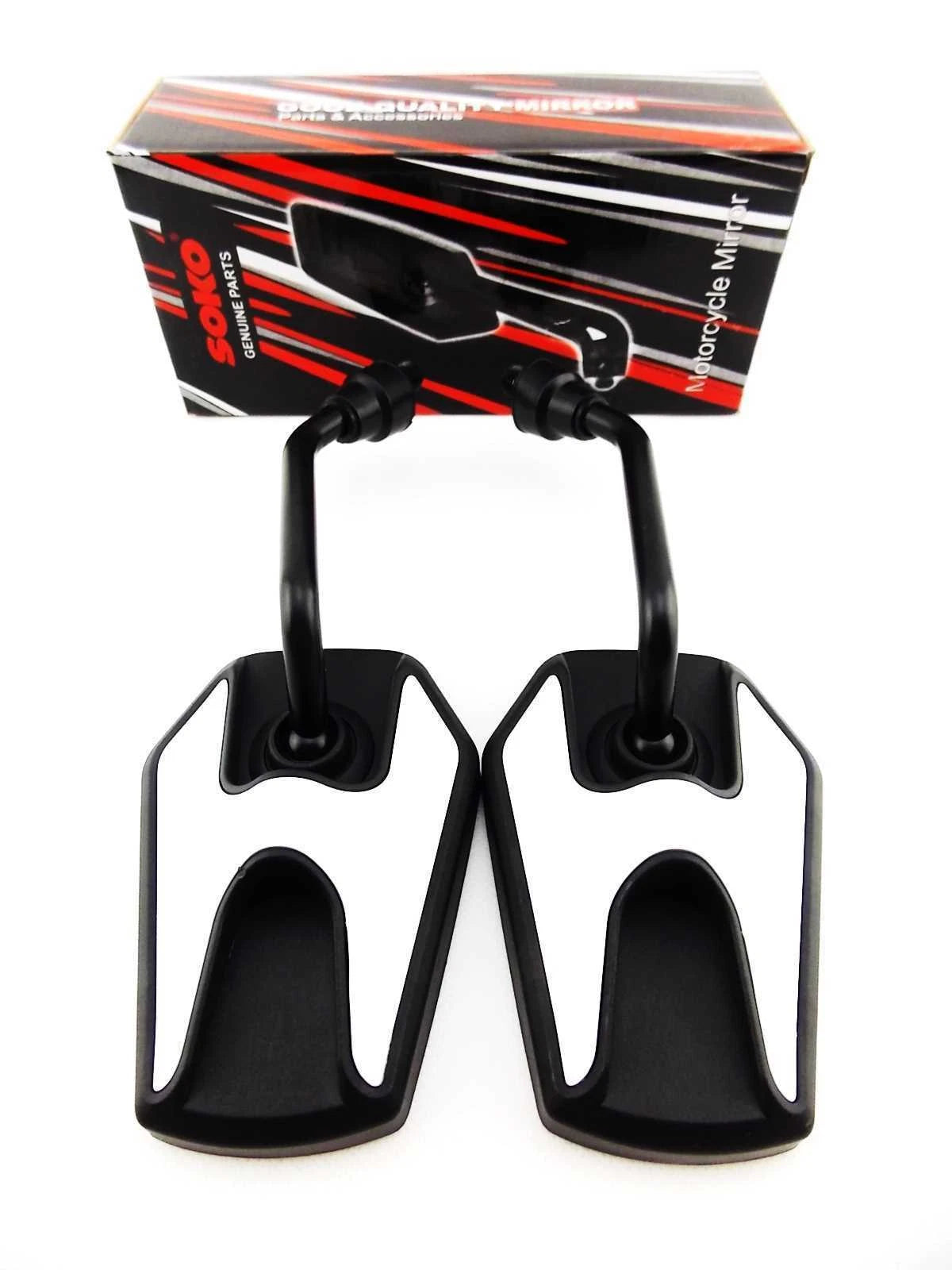Black White Hex Soko Mirrors for Suzuki GSX1100G (1991-1994)