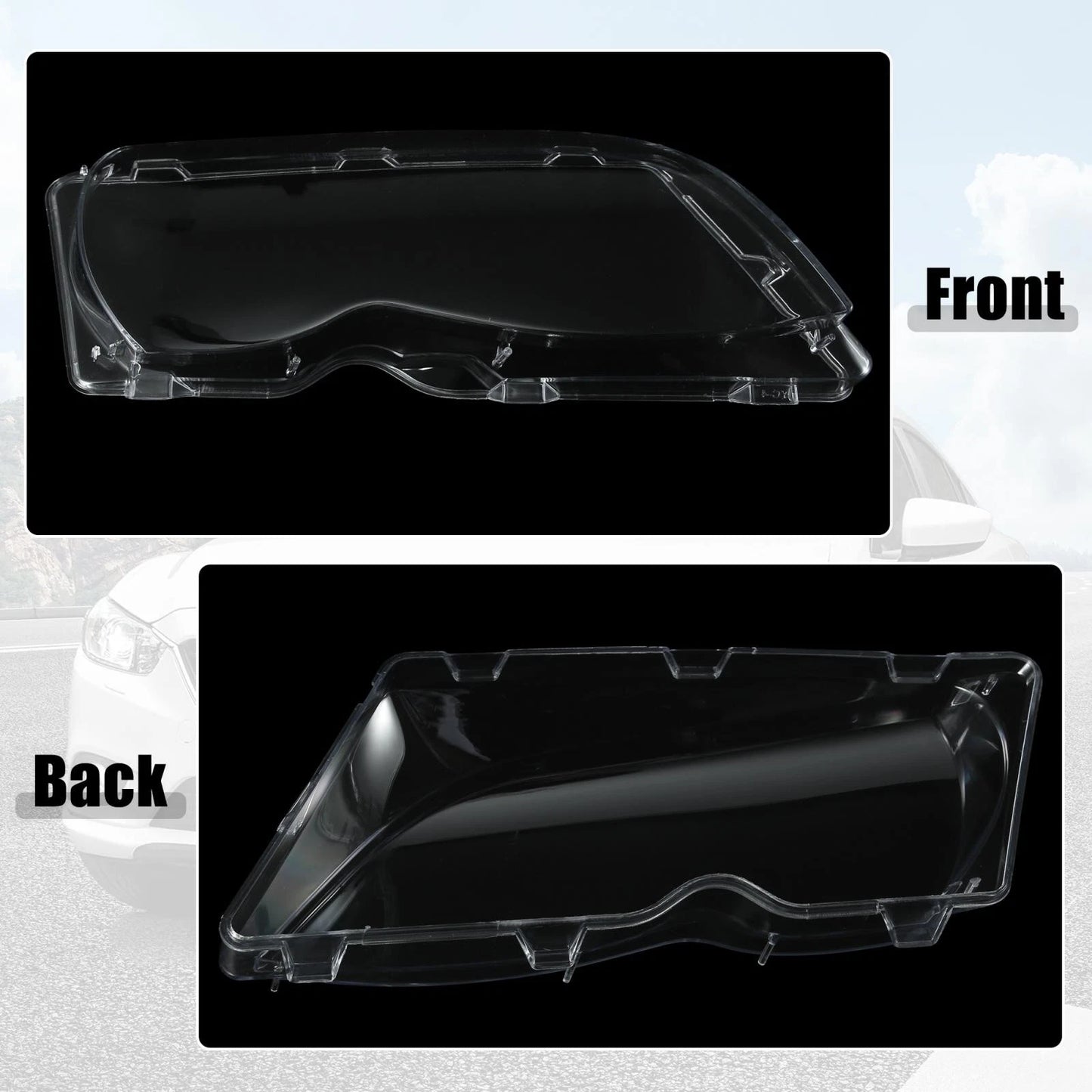 Right Car Front Headlight Lens Cover for BMW E46 2002-2005 (2002-2005)