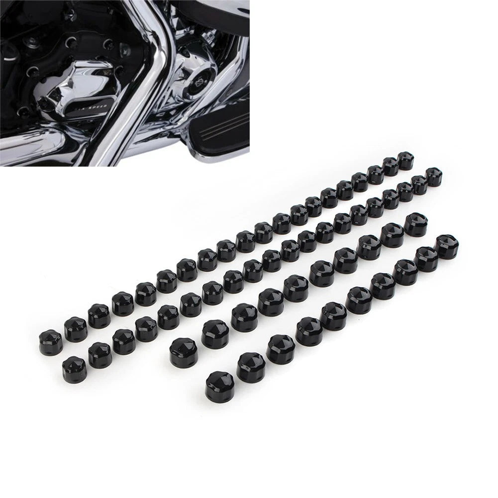 Black Engine Bolt Caps Cover for Harley Touring Road Street King Glide Softail