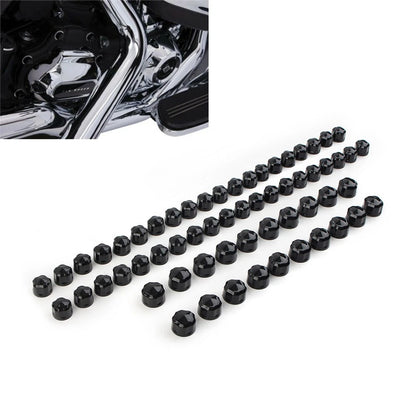 Black Engine Bolt Caps Cover for Harley Touring Road Street King Glide Softail