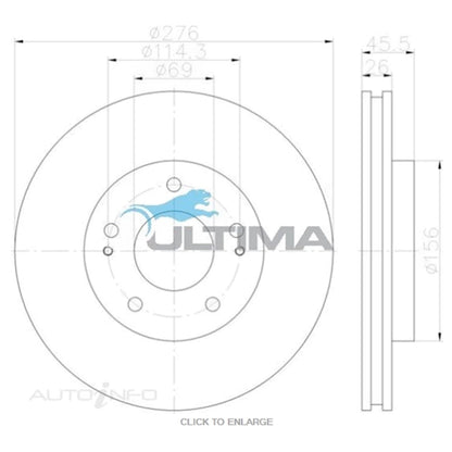 Front Disc Brake Rotors for Mitsubishi Outlander (2003 - 2006)