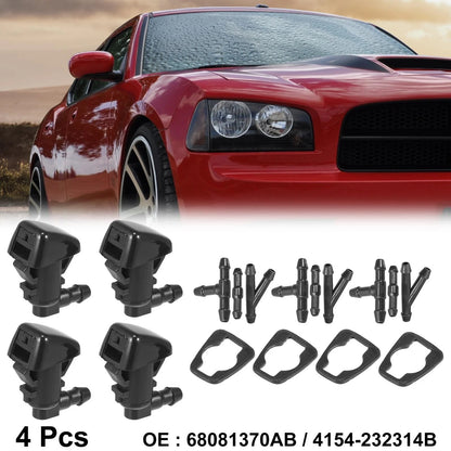 4 x Front Windshield Washer Nozzles for Jeep Cherokee (2014-2023)