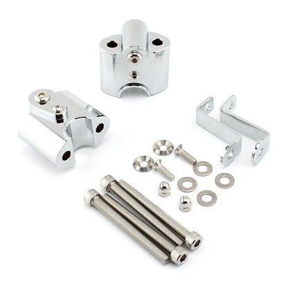 Silver Motor Handlebar Risers Lift Clamp Adapters for BMW R18 (2020-2023)