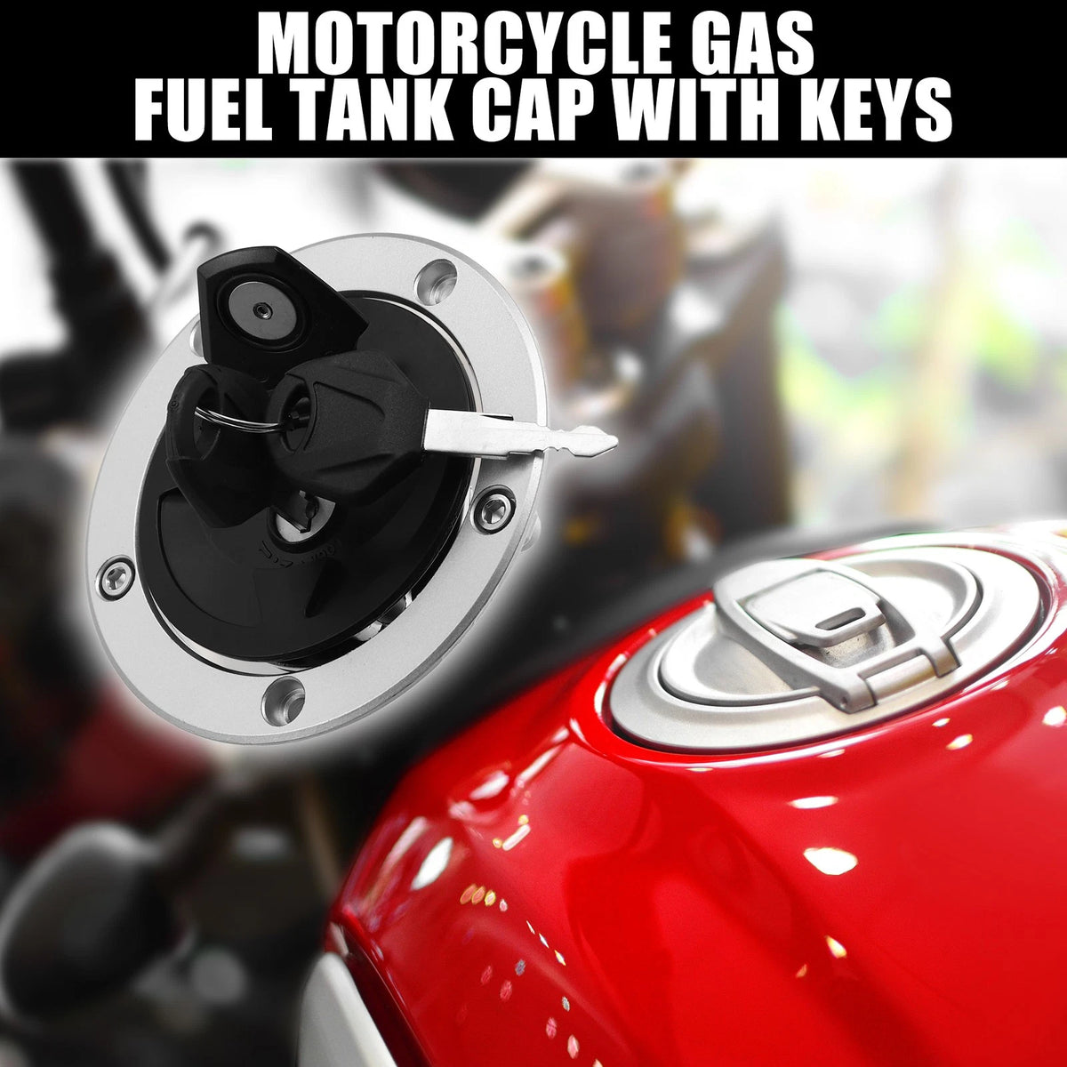 Gas Tank Cover Locking Fuel Tank Cap with Keys for Kawasaki