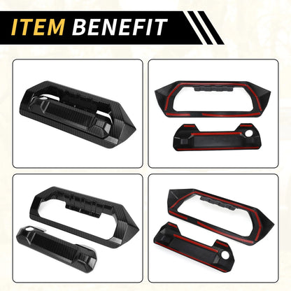 Carbon Fiber Rear Handle Frame Bezel Trim Kit for Toyota Tundra (2022-2024)