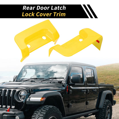 Rear Door Latch Lock Cover Trim for Jeep Wrangler JL JLU (2018-2024) Yellow