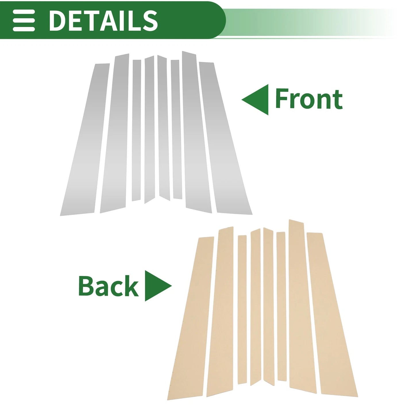 8 Pcs Door Pillar Window Trim for BMW X5 (2007-2013) Silver Tone