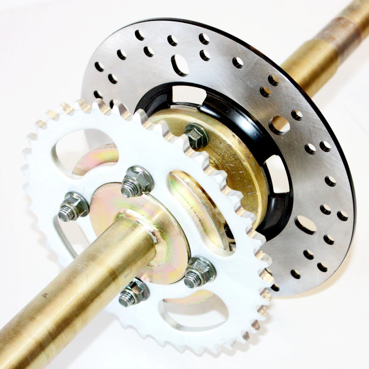 890mm Rear Axle Assembly, Sprocket & Rotor for KANDI 125cc Quad ATV