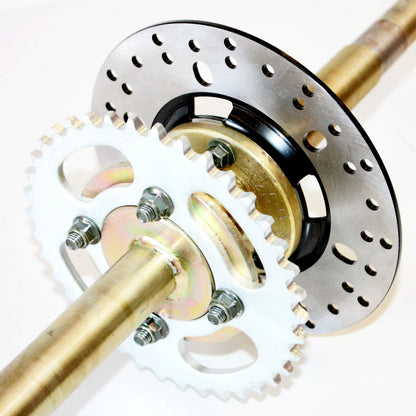 890mm Rear Axle Assembly, Sprocket & Rotor for KANDI 125cc Quad ATV