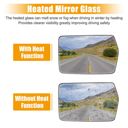 Heated Driver Left Side Mirror Glass for Ford F-150