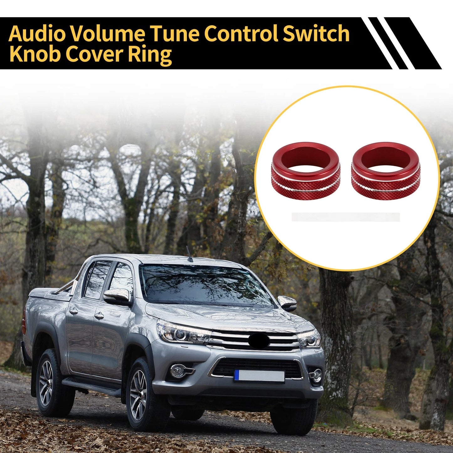 Audio Radio Volume Tune Switch Knob Cover Ring for Toyota Tacoma (2020–2023)
