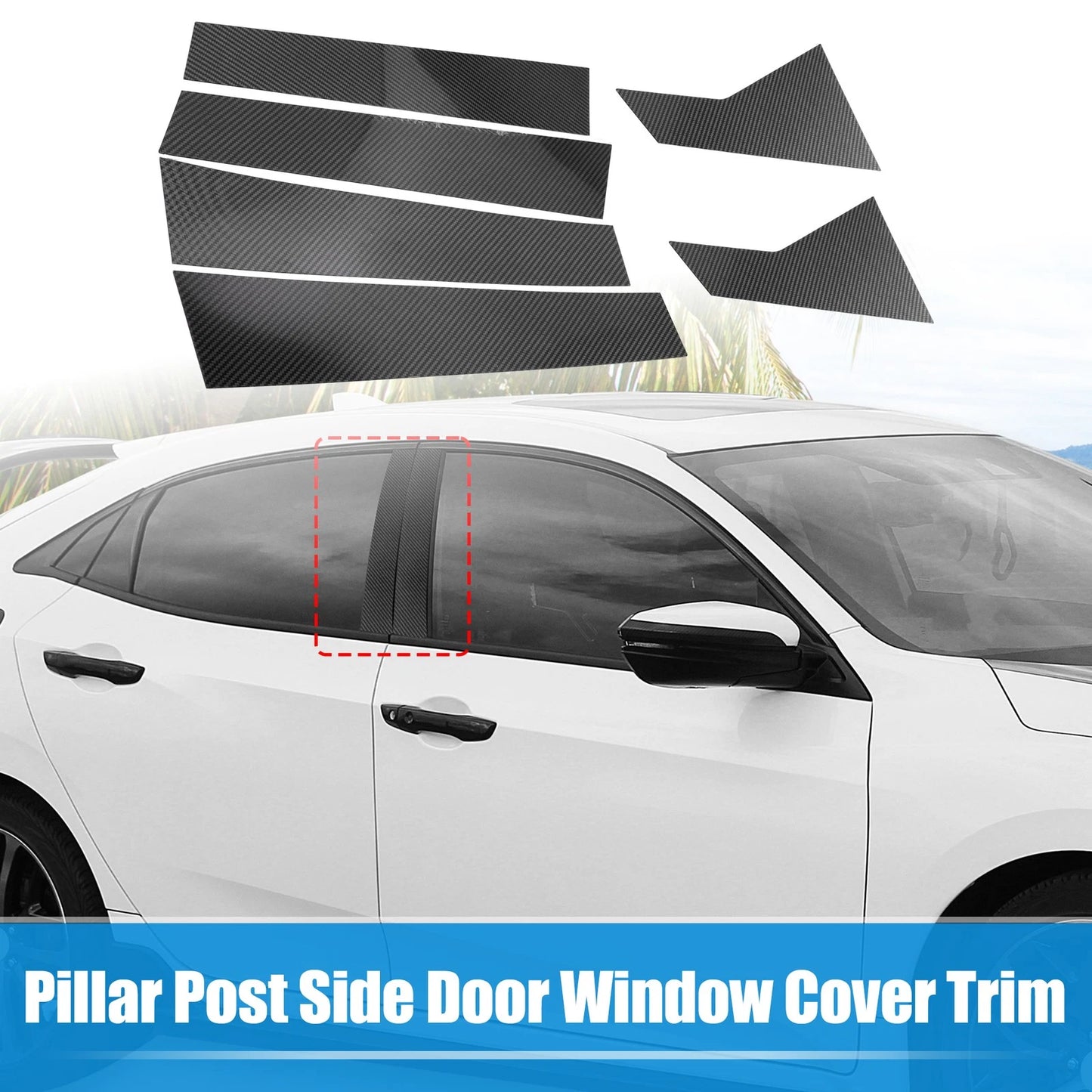 6 x Pillar Post Side Door Window Covers for Honda