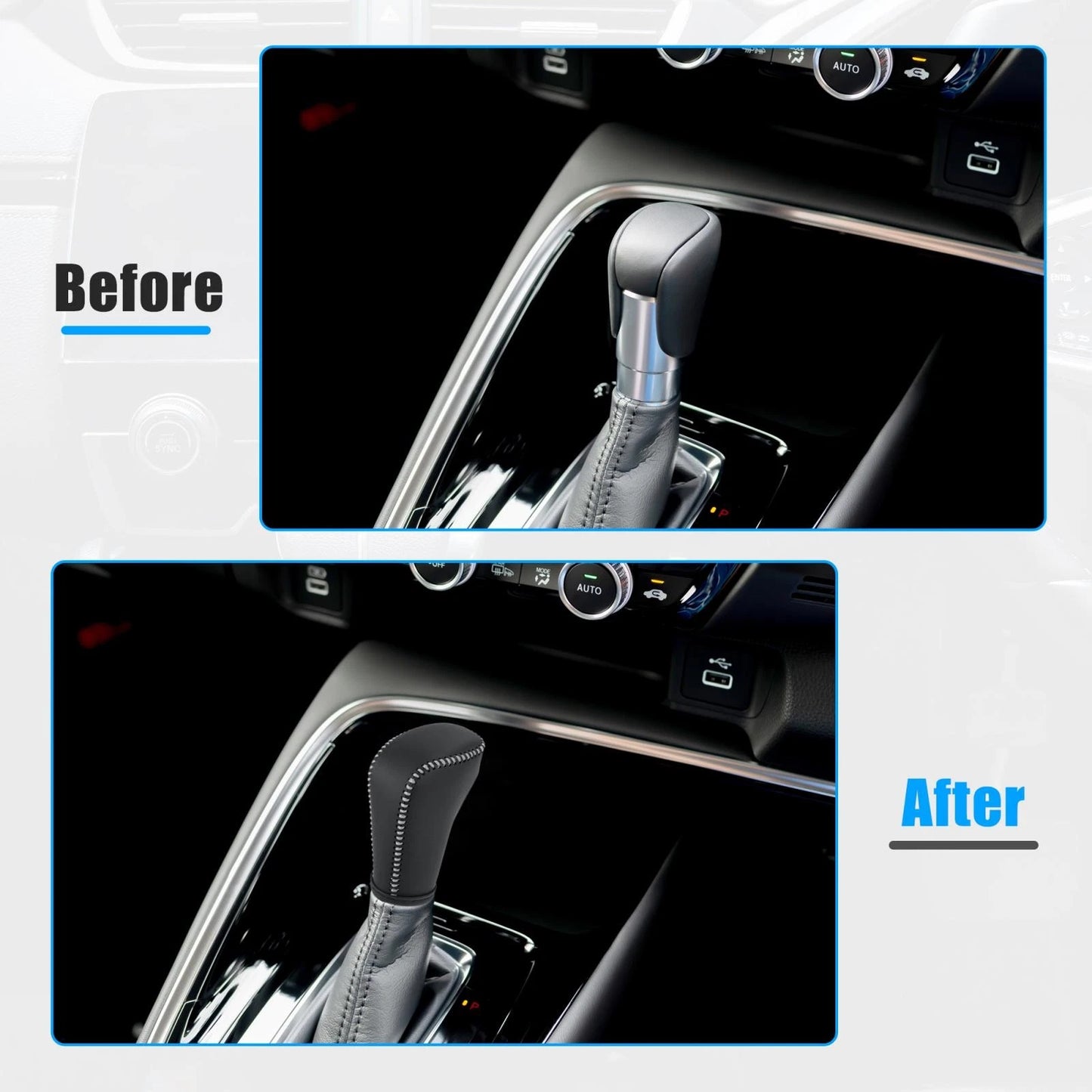 Black Gear Shift Knob Cover for Honda Accord (2018-2022)