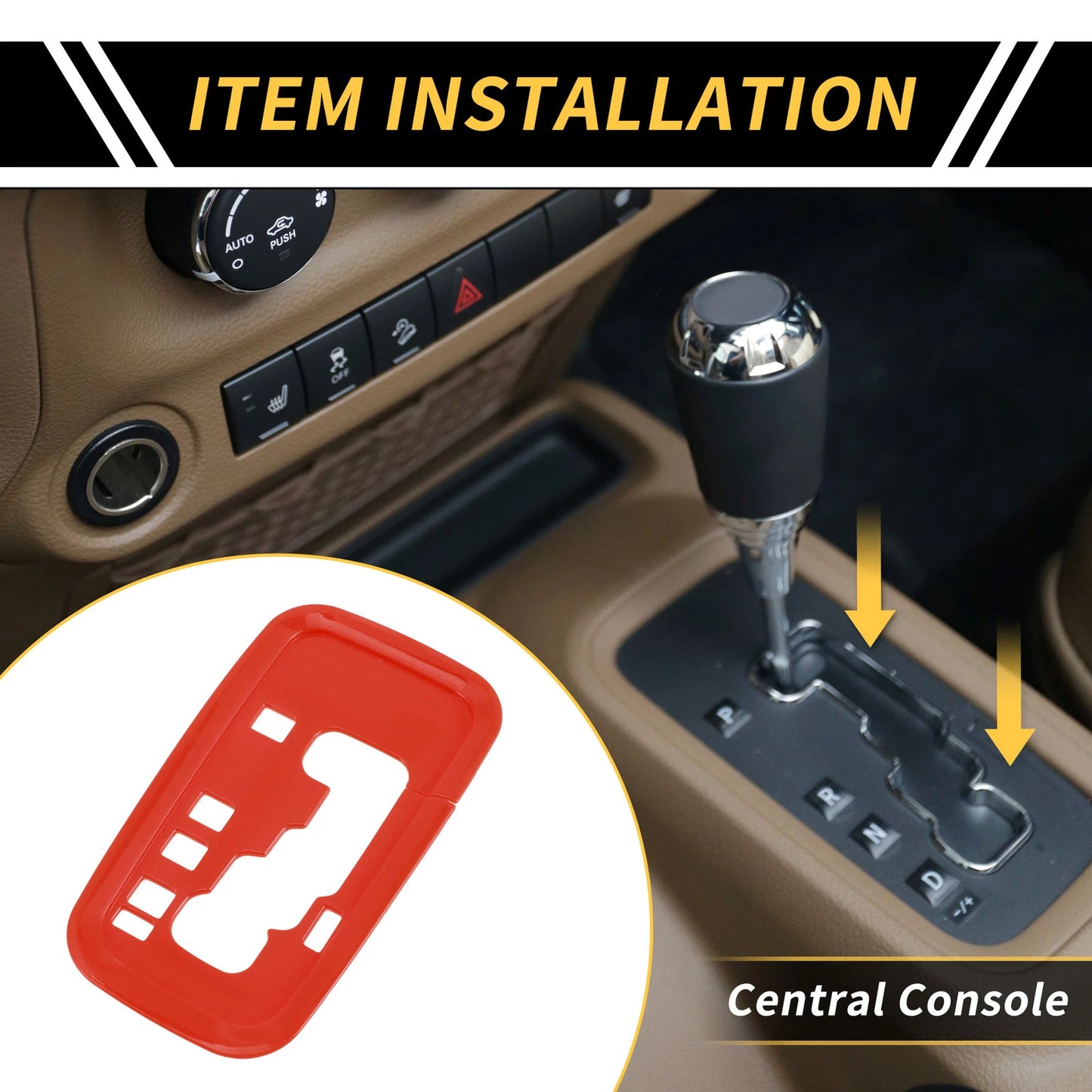 Center Console Gear Shift Frame Trim for Jeep Wrangler JK JKU (2007-2018)