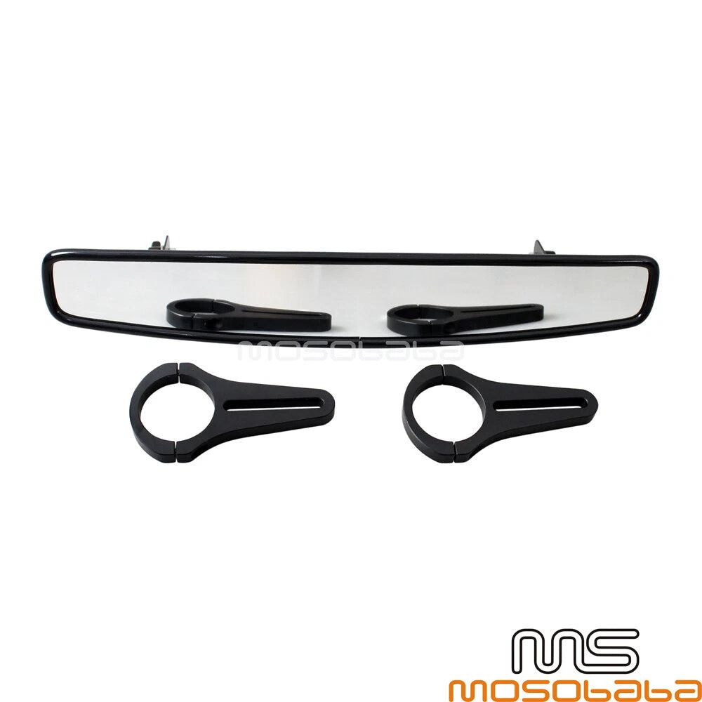 Wide Rear View Race Mirror 1.75" Clamp for Polaris, Arctic Cat, Yamaha