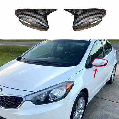 Carbon Fiber Look Side Mirror Covers for Kia Forte K3 (2013-2018)