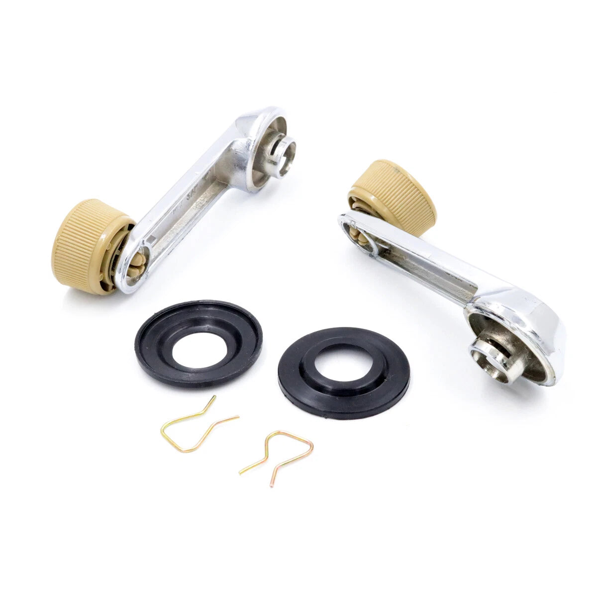 Beige Crank Door Handle x2 for Toyota Corolla KE20 KE25 KE30 KE35 1970-1981