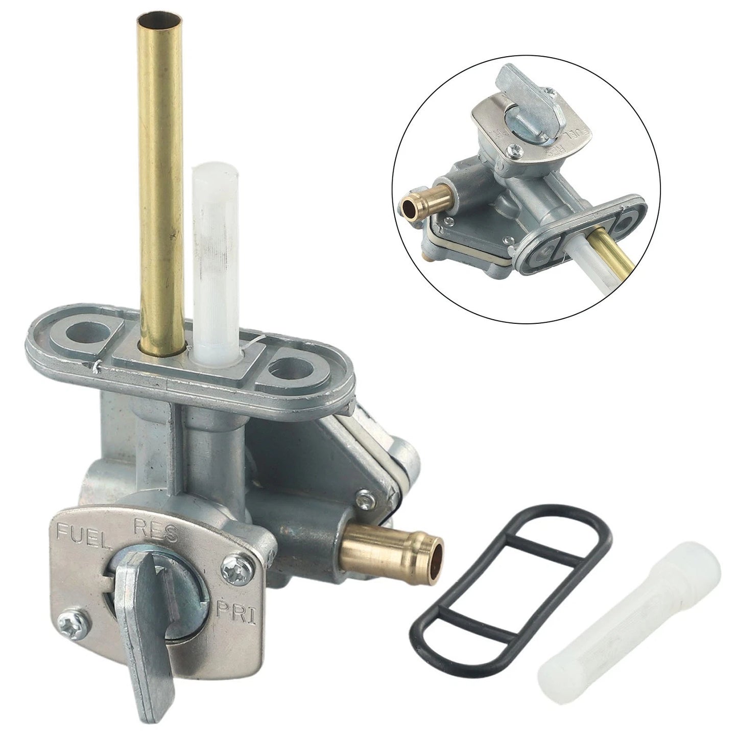 Fuel Petcock / Gas Tank / Aluminum Alloy Rubber Switch for Kawasaki EN500