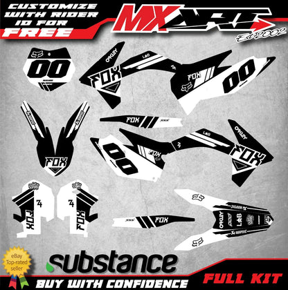 Custom Decals for KTM SXF 450 2011-2012 GLOW BLACK STYLE Full Sticker Set
