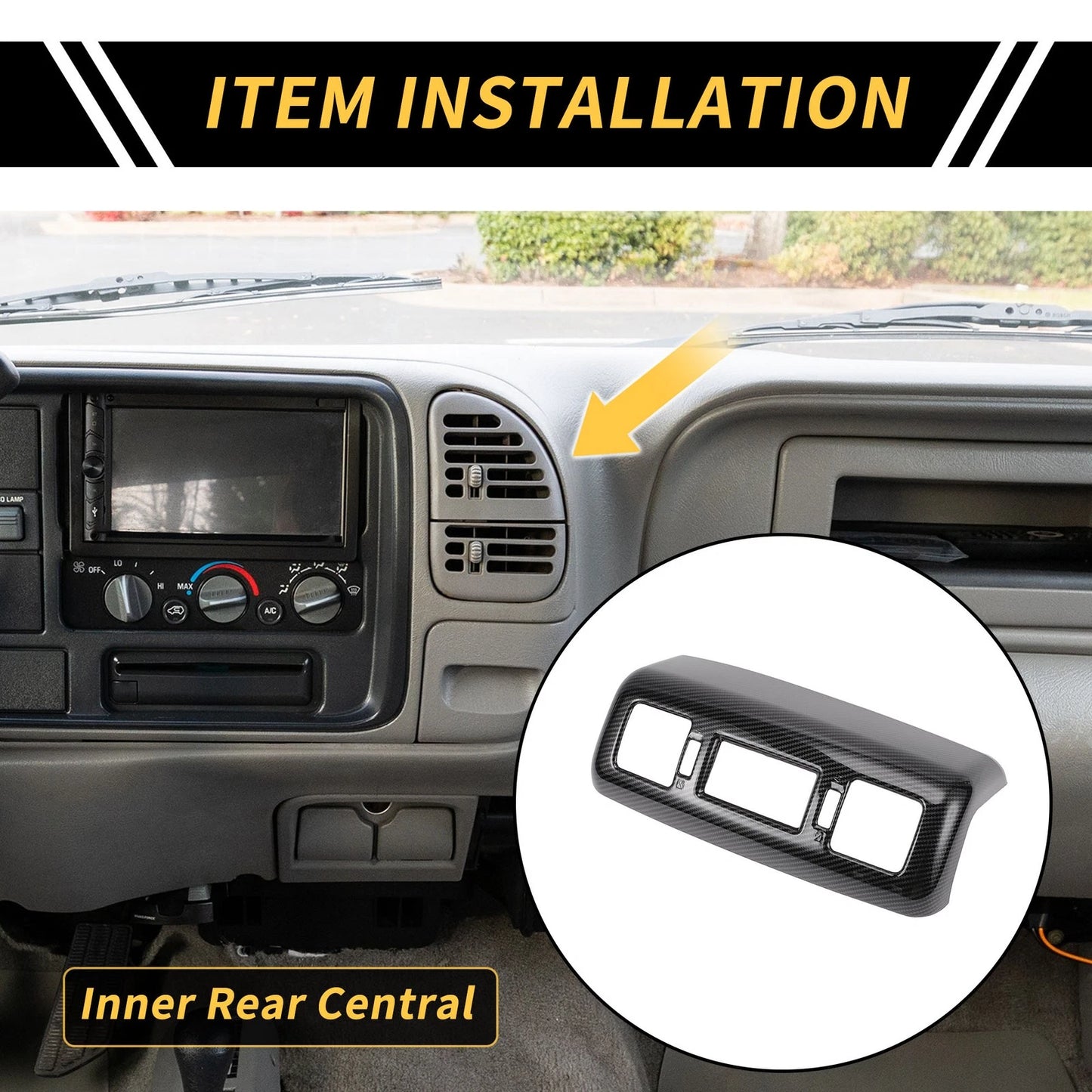 Carbon Fiber Rear Armrest AC Vent Cover for Toyota Tundra (2014-2021)