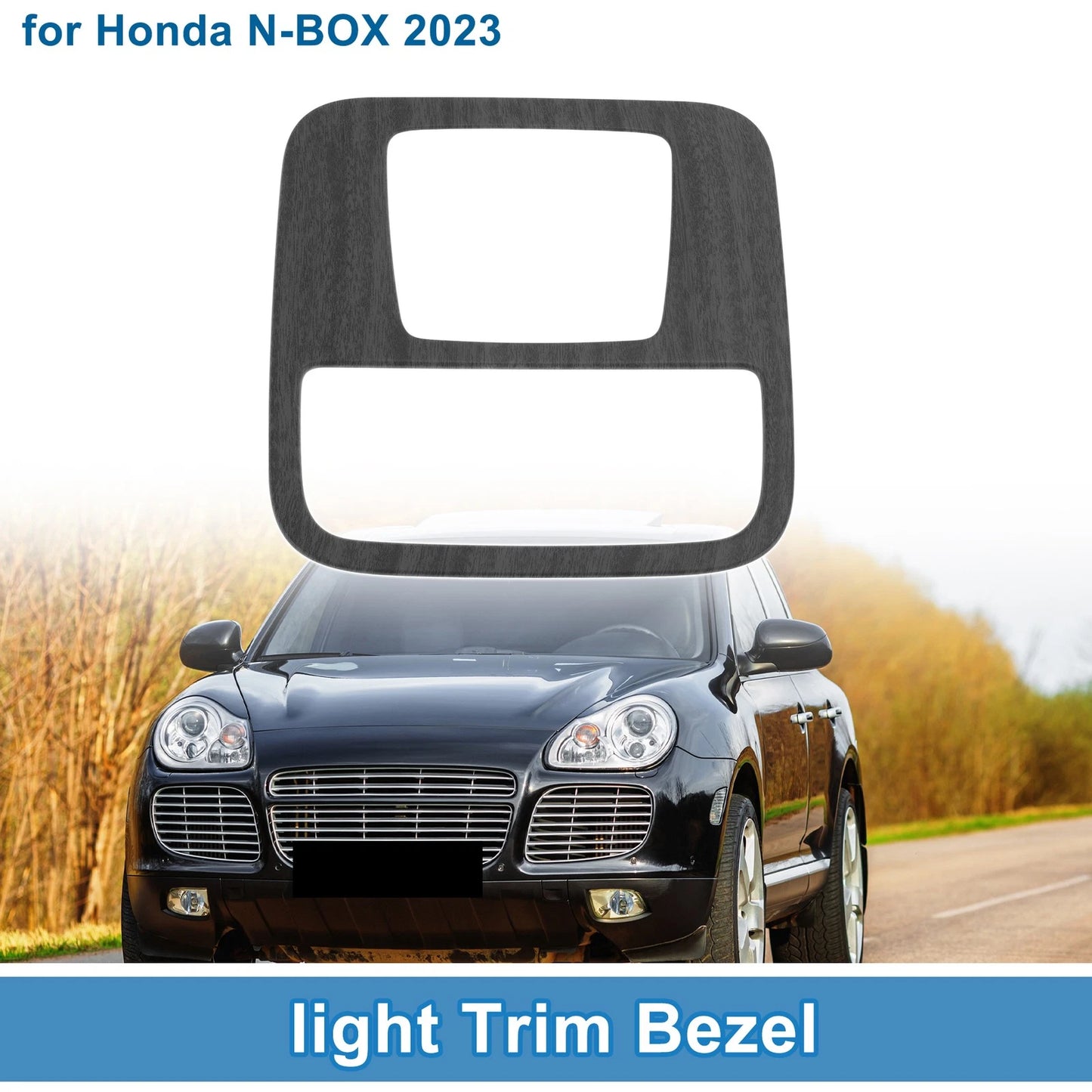 Front Row Light Trim Bezel for Honda N-BOX (2023) Black Wood Grain