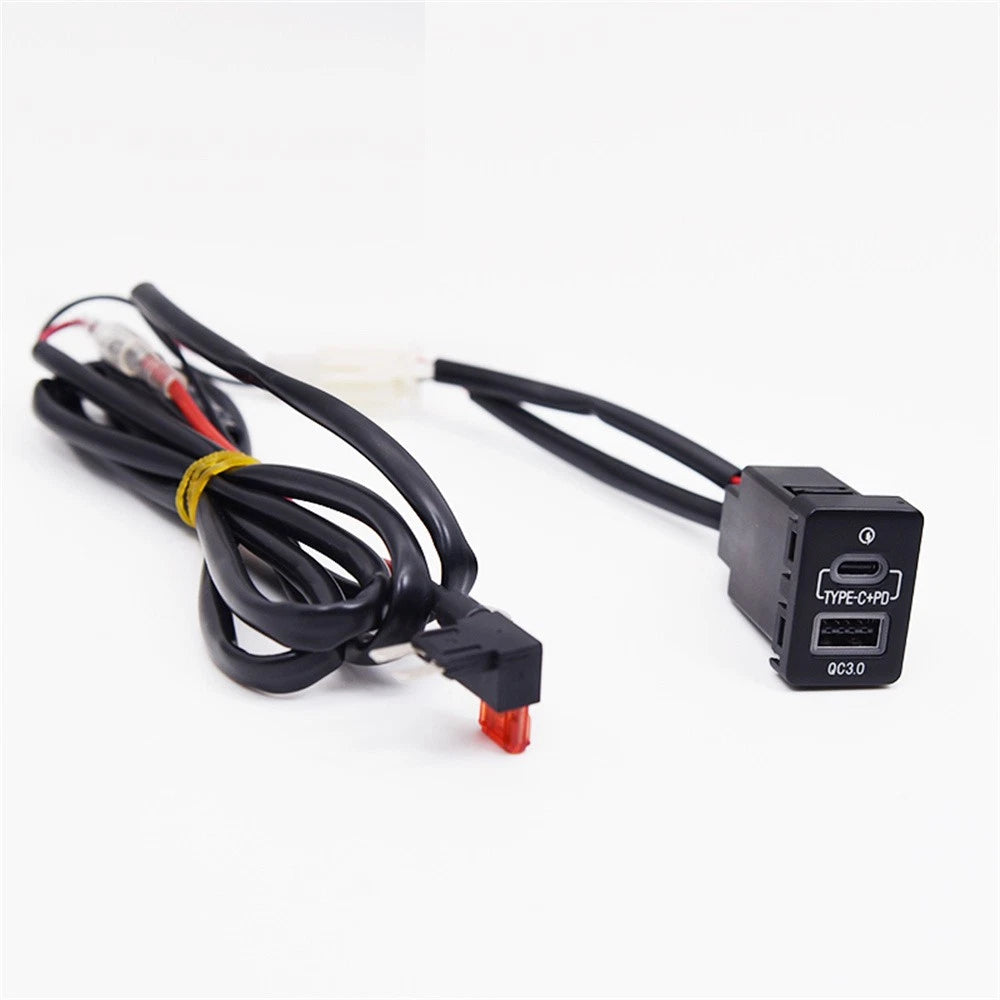 18W Type-C Charger & QC3.0 Fast Charging for Mitsubishi Eclipse Cross, L200, Triton