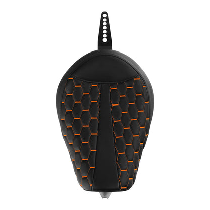 Front Driver Rider Seat for Harley Sportster XL883 1200 (2010-2022) Black/Orange