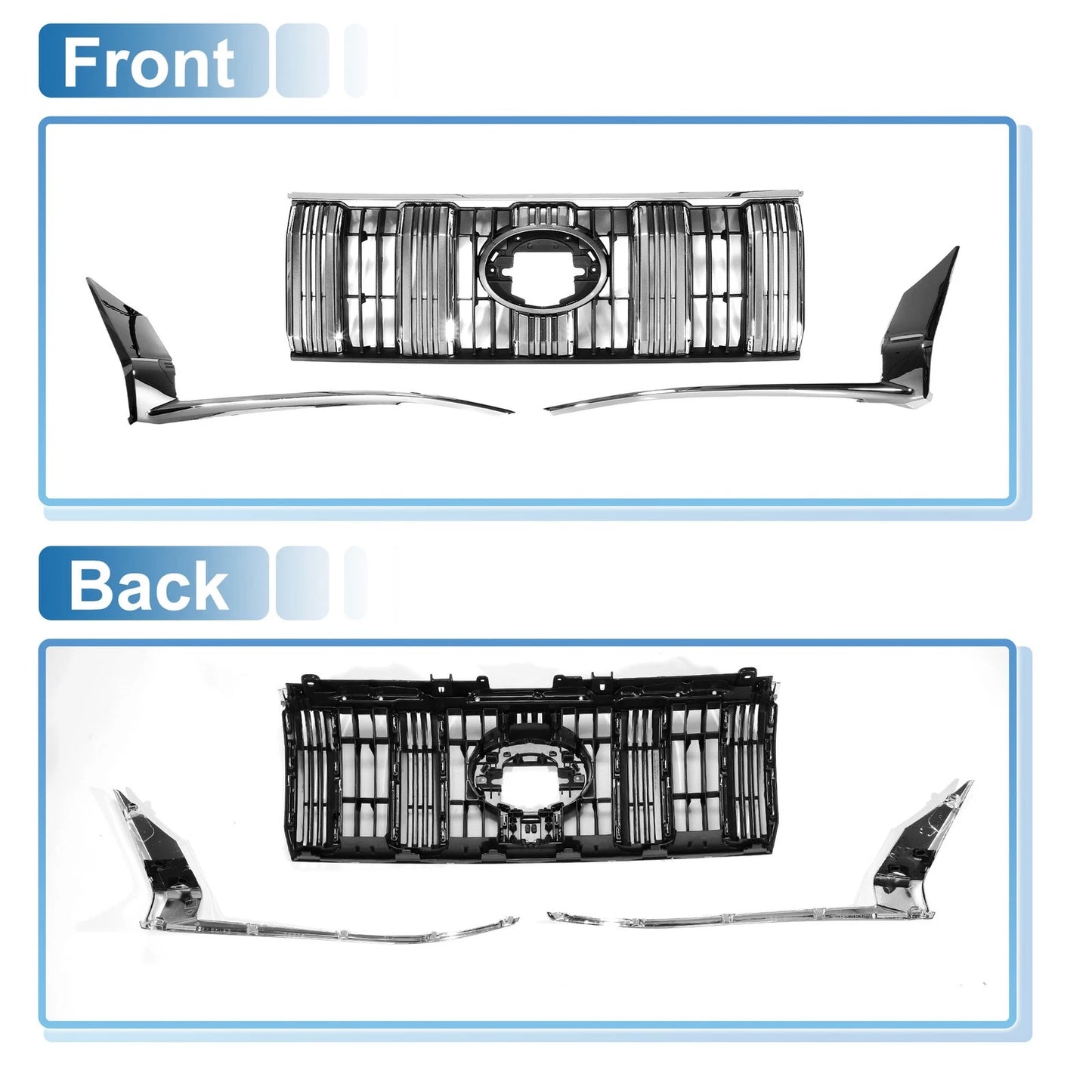 Front Upper Bumper Grille for Toyota Land Cruiser Prado (2017-2020)