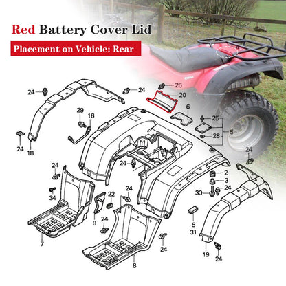 Battery Cover Lid for Honda TRX350 Rancher (2000-2003)