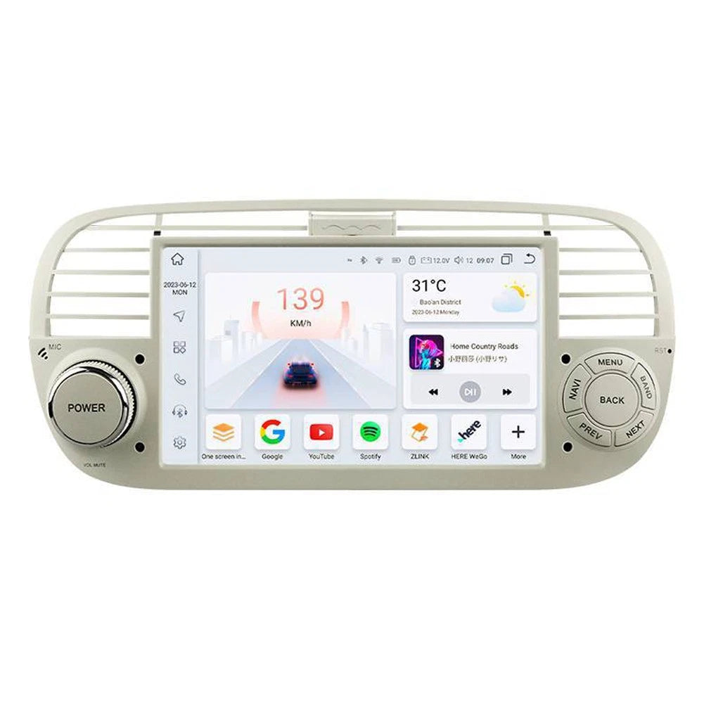 7" Android 12 Carplay Stereo GPS for Fiat 500 (2007-2015)