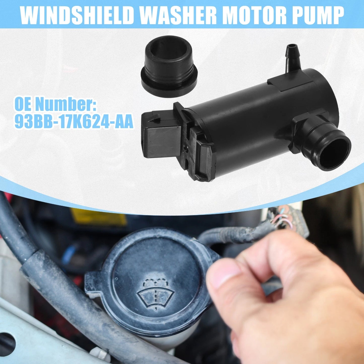 Windshield Washer Motor Pump for Ford Transit MK5 MK6 MK7 (2000-2013)
