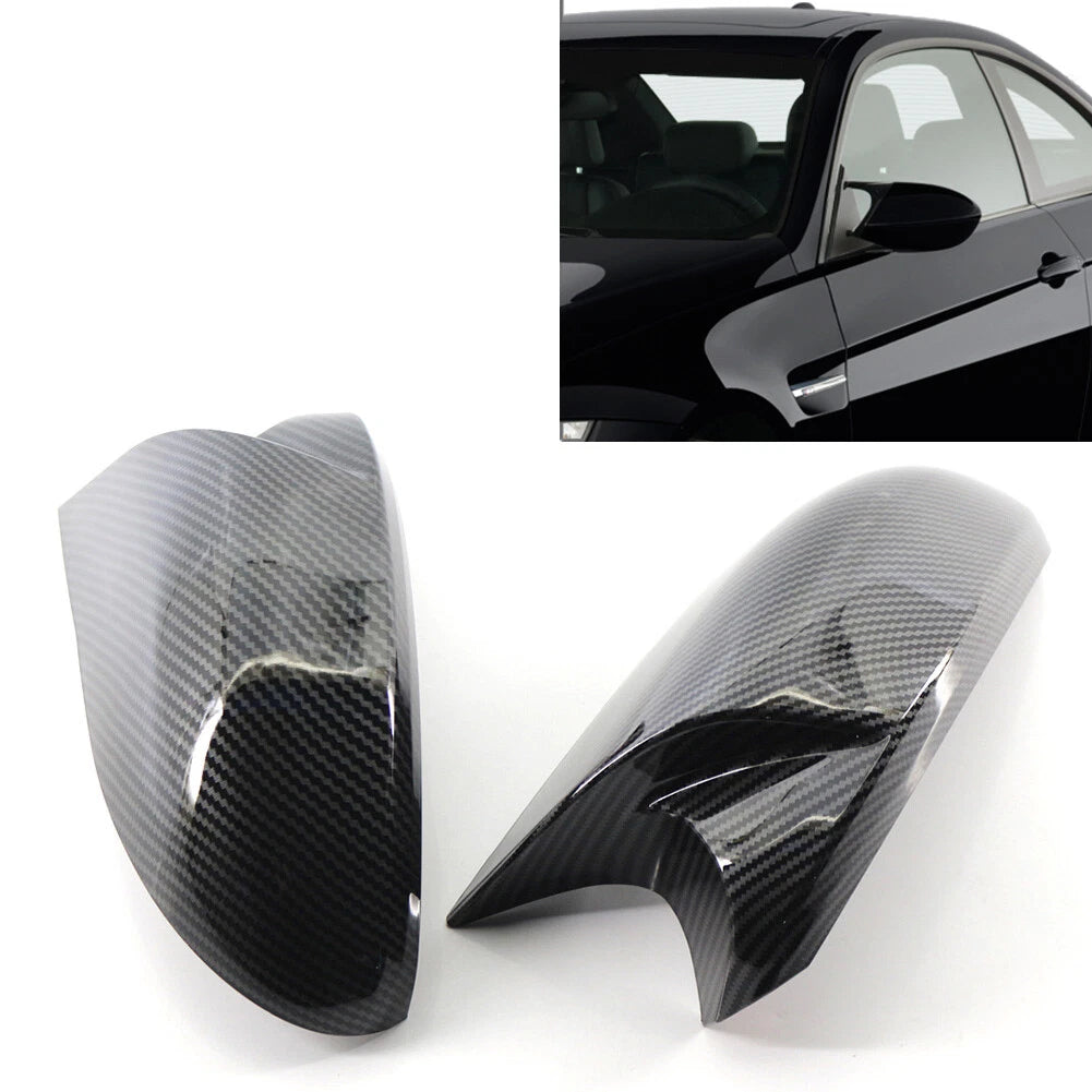 Gloss Black Rearview Mirror Cover Caps for BMW E81 E82 E87 E88 E90 E91 E92 (2007-2013)